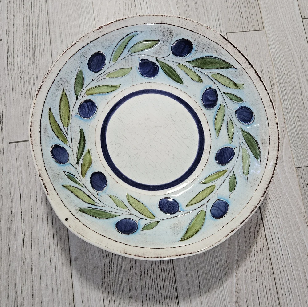 Crate & Barrel Gianna Pasta/Soup Bowl‎ Retired Pattern Earthenware Rare Italy 9